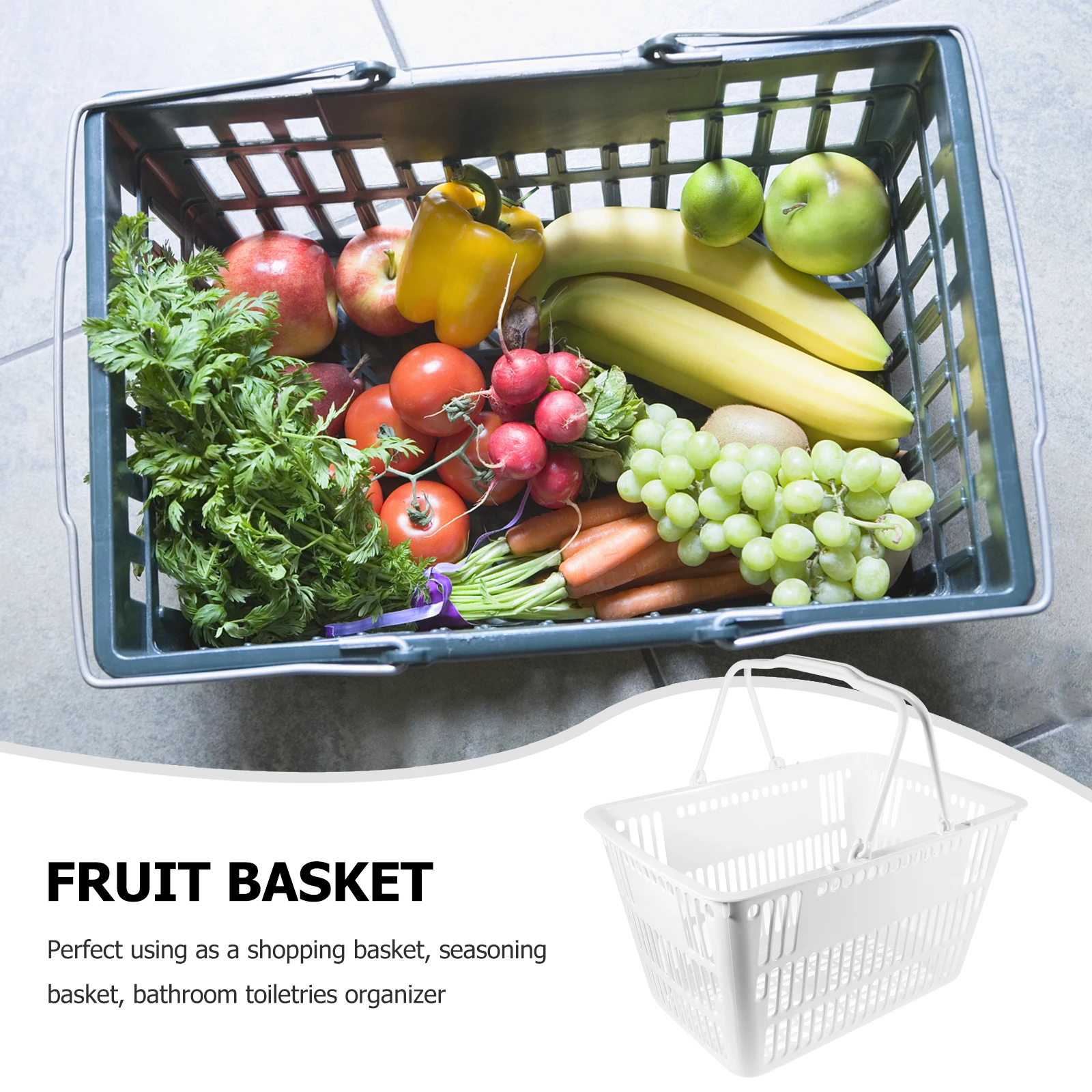 Portable Storage Basket Small Supermarket Shopping Plastic Hand Carry Basket for Kitchen Bathroom ganization Vegetable Pantry
Portable Storage Basket Small Supermarket Shopping Plastic Hand Carry Basket for Kitchen Bathroom ganization Vegetable Pantry