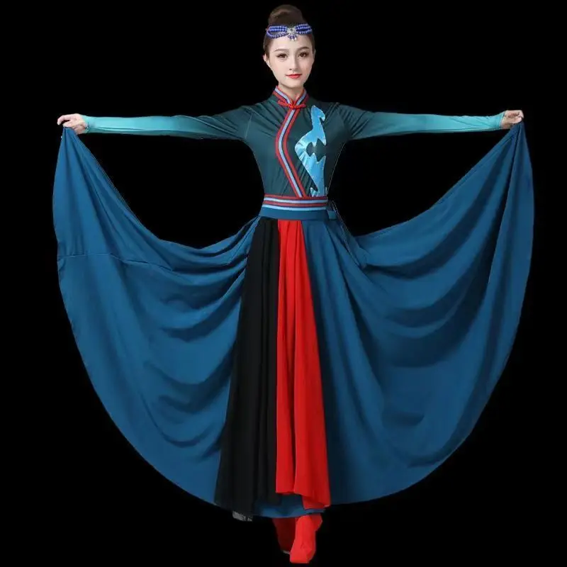 New Women National Costume Blue Long Sleeve Dance Dress One Set High-Fashion Women Vintage Dress Show Costume with Skirt
New Women National Costume Blue Long Sleeve Dance Dress One Set High-Fashion Women Vintage Dress Show Costume with Skirt