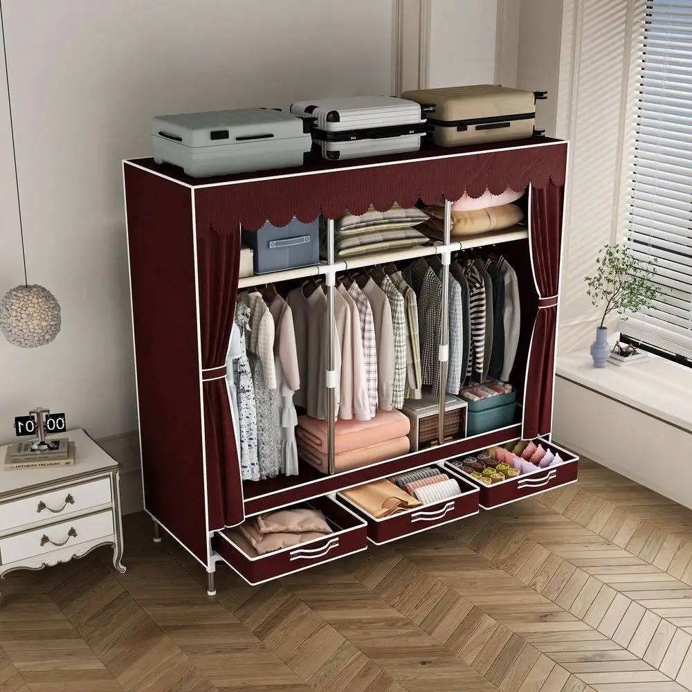 A LargeCapacity Dustproof Simple Wardrobe With 6 Storage Spaces And 3 Drawers, Suitable For Families, Bedrooms, Rental Houses,
A LargeCapacity Dustproof Simple Wardrobe With 6 Storage Spaces And 3 Drawers, Suitable For Families, Bedrooms, Rental Houses,