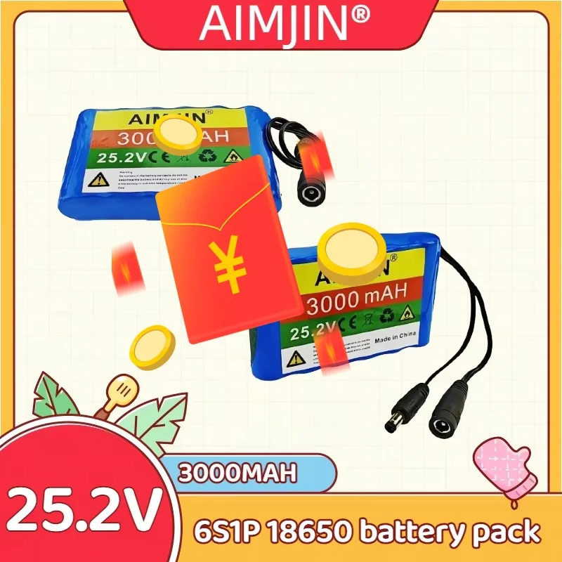 25.2V 3000mAh 18650 rechargeable lithium 6s1p battery pack suitable for electric scooter bicycle battery with 20A BMS
25.2V 3000mAh 18650 rechargeable lithium 6s1p battery pack suitable for electric scooter bicycle battery with 20A BMS