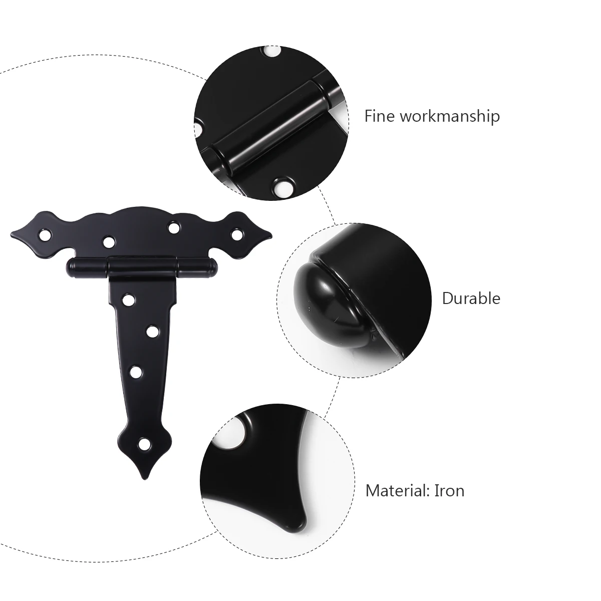 3pcs Black Painted Iron Hinges Decorative T Strap Door Gate Hinge for Wooden Fences Durable Corrosion Resistant Furniture
3pcs Black Painted Iron Hinges Decorative T Strap Door Gate Hinge for Wooden Fences Durable Corrosion Resistant Furniture