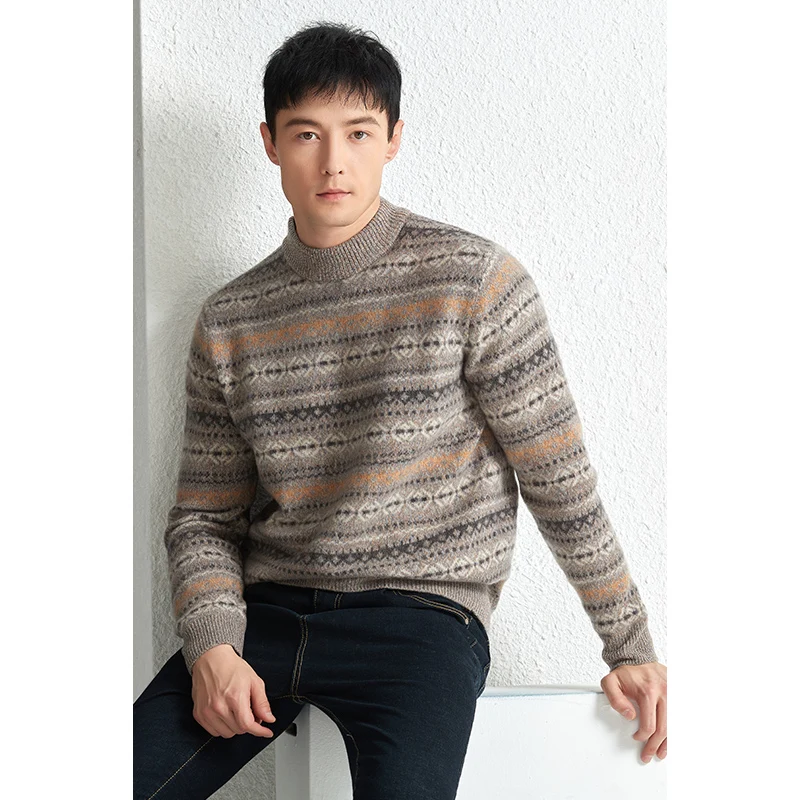 Thicken 100% Sheep Wool Plaid Clothes Men's Winter O-Neck Warm Sweaters Long Sleeve Male Warm Knitwear Pullover Sweater
Thicken 100% Sheep Wool Plaid Clothes Men's Winter O-Neck Warm Sweaters Long Sleeve Male Warm Knitwear Pullover Sweater