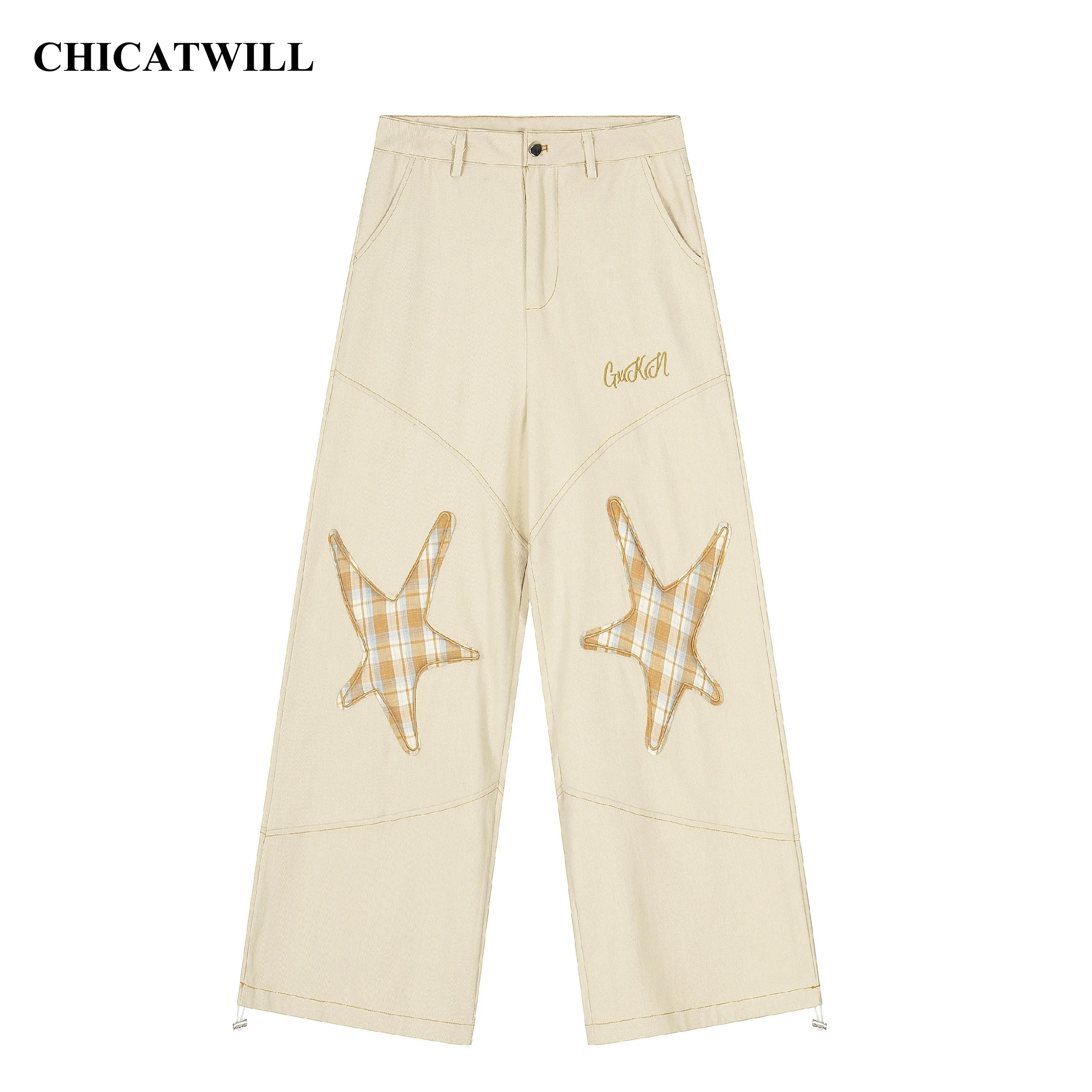 CHIC Korean Patches Stars Quilted Curved Design Baggy Women's Wide Leg Jeans Y2K Harajuku Hip Hop Goth Casual Joker Man Trousers
CHIC Korean Patches Stars Quilted Curved Design Baggy Women's Wide Leg Jeans Y2K Harajuku Hip Hop Goth Casual Joker Man Trousers