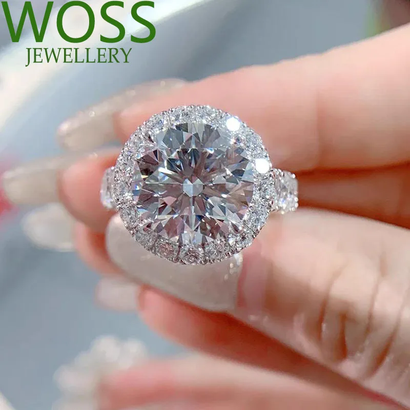 Real Solid 18K White Gold Ring Women Engagement Anniversary Wedding Ring Round Moissanite Diamond Ring Trendy
Real Solid 18K White Gold Ring Women Engagement Anniversary Wedding Ring Round Moissanite Diamond Ring Trendy