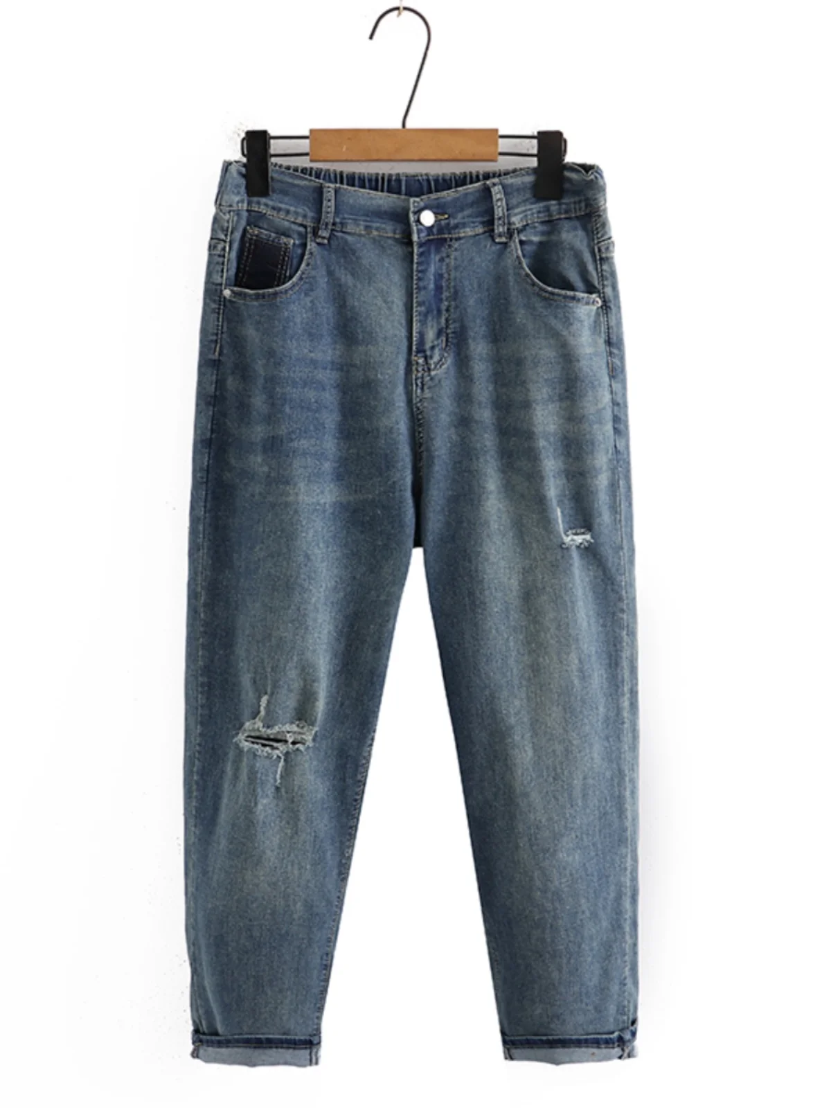 Summer Denim Jeans High Waist Straight Leg Women's Loose Fit Harlan Pants Large Size Hole Punch Versatile Nine Point Jeans
Summer Denim Jeans High Waist Straight Leg Women's Loose Fit Harlan Pants Large Size Hole Punch Versatile Nine Point Jeans