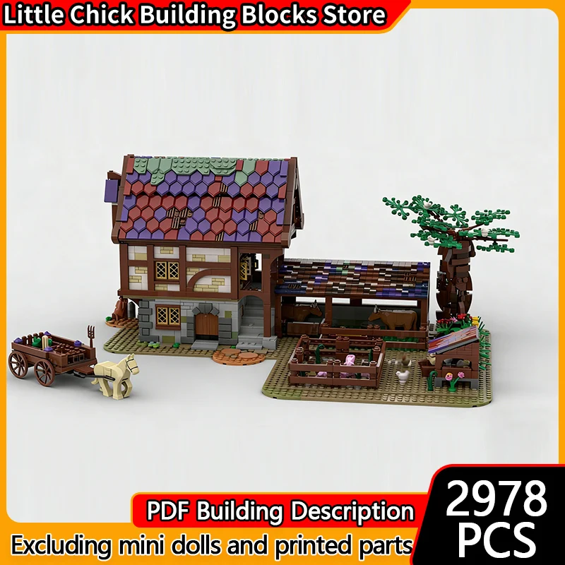 Средневековый замок, модель MOC, строительные кирпичи, фермерский дом и тележка, модульная технология, детские праздничные подарки, сборка игрушек, костюм
Средневековый замок, модель MOC, строительные кирпичи, фермерский дом и тележка, модульная технология, детские праздничные подарки, сборка игрушек, костюм