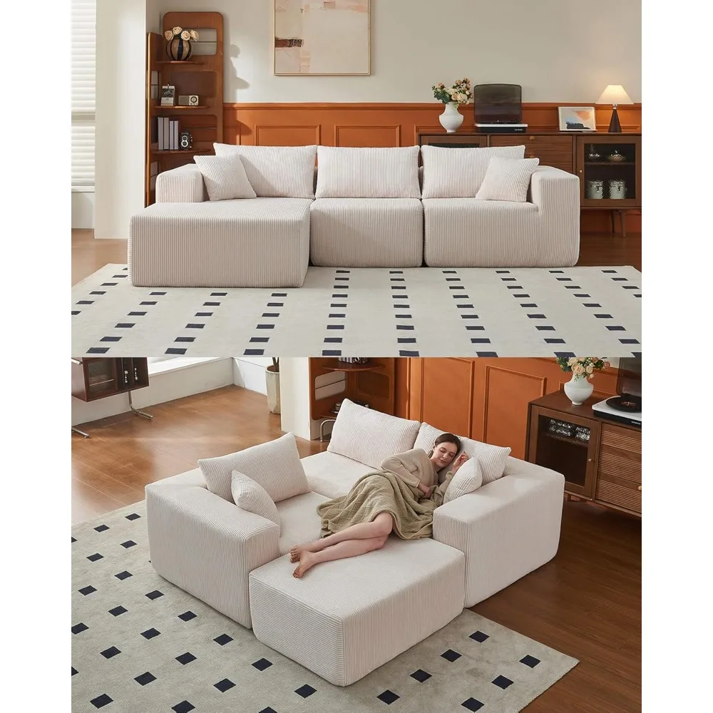 108" Cloud Modular Sectional Couch, Modern L Shaped Sofa, Memory Foam Compressed Sofa, Boneless Couch Perfect for Living Rooms a
108" Cloud Modular Sectional Couch, Modern L Shaped Sofa, Memory Foam Compressed Sofa, Boneless Couch Perfect for Living Rooms a