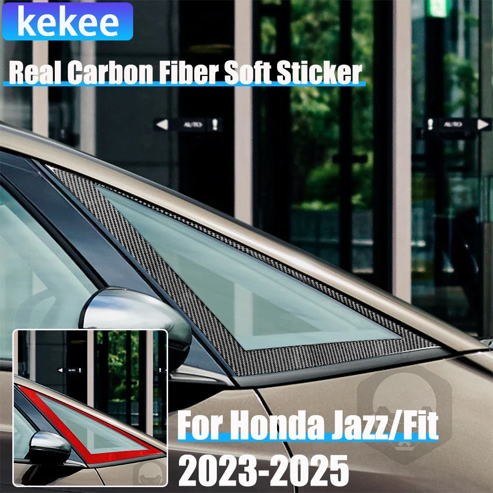Real Carbon Fiber Car Accessories A-pillar Side Window Decorative Trim Cover Soft Sticker For Honda Fit /Jazz GR9 2023 2024 2025 
Real Carbon Fiber Car Accessories A-pillar Side Window Decorative Trim Cover Soft Sticker For Honda Fit /Jazz GR9 2023 2024 2025