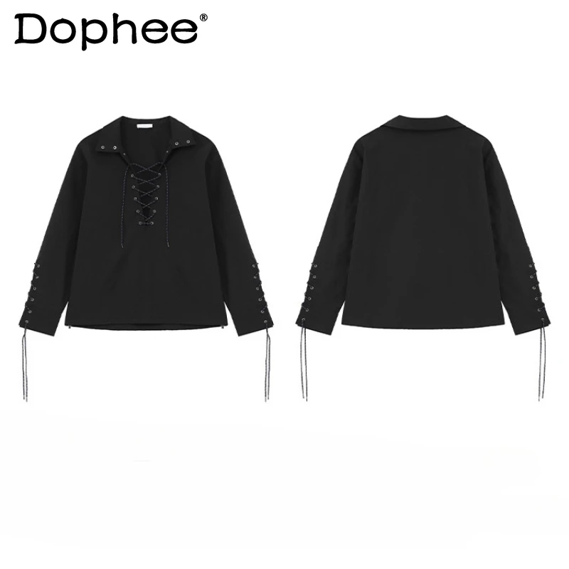Men's 2025 Autumn New Lace-Up Design Stylish Deep V Tops Long Sleeve Loose Comfort Polo Shirts Fashion Versatile Pullover Shirts
Men's 2025 Autumn New Lace-Up Design Stylish Deep V Tops Long Sleeve Loose Comfort Polo Shirts Fashion Versatile Pullover Shirts