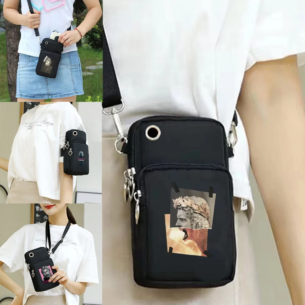 Mobile Phone Bag Sculpture Printing Double Layer Mini Bag Zipper Purse Multi-layer Casual Outdoor Travel Adjustable Shoulder Bag
Mobile Phone Bag Sculpture Printing Double Layer Mini Bag Zipper Purse Multi-layer Casual Outdoor Travel Adjustable Shoulder Bag