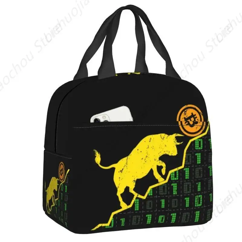 Custom Bitcoin Bull Lunch Bag Men Women Warm Cooler Insulated Lunch Box for Kids School
Custom Bitcoin Bull Lunch Bag Men Women Warm Cooler Insulated Lunch Box for Kids School