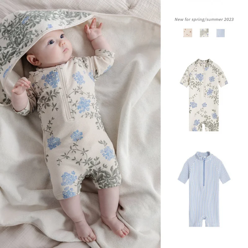 Summer Children's Swimwear One Pieces Girls Short Sleeve Quick Drying Swimsuit Boys Striped Elastic Swimsuits Baby Swimwears
Summer Children's Swimwear One Pieces Girls Short Sleeve Quick Drying Swimsuit Boys Striped Elastic Swimsuits Baby Swimwears