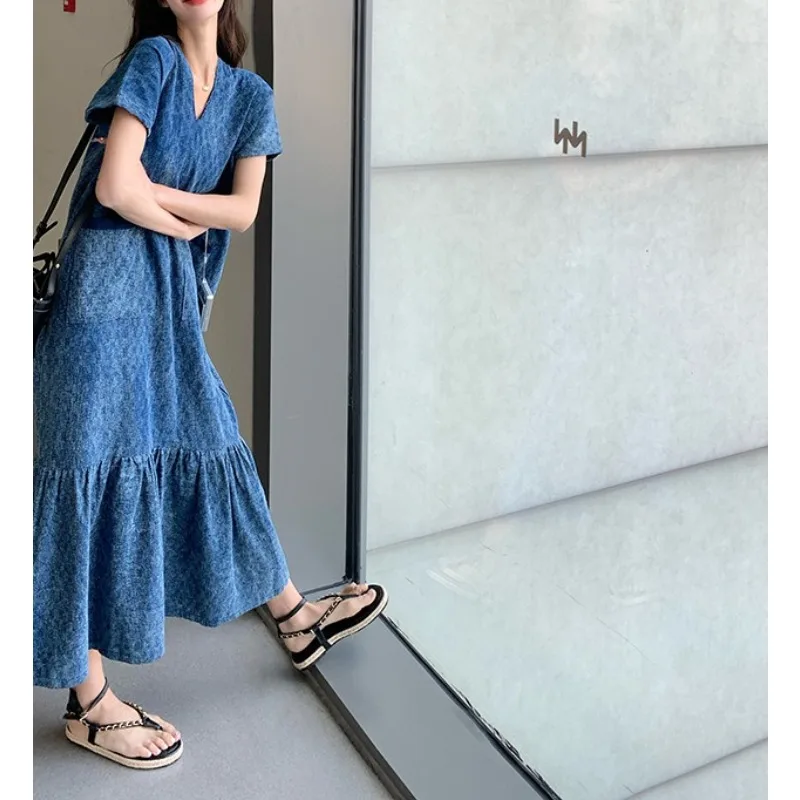 Retro Denim Dress Women's Summer Design Sense Fashion Loose Dress
Retro Denim Dress Women's Summer Design Sense Fashion Loose Dress