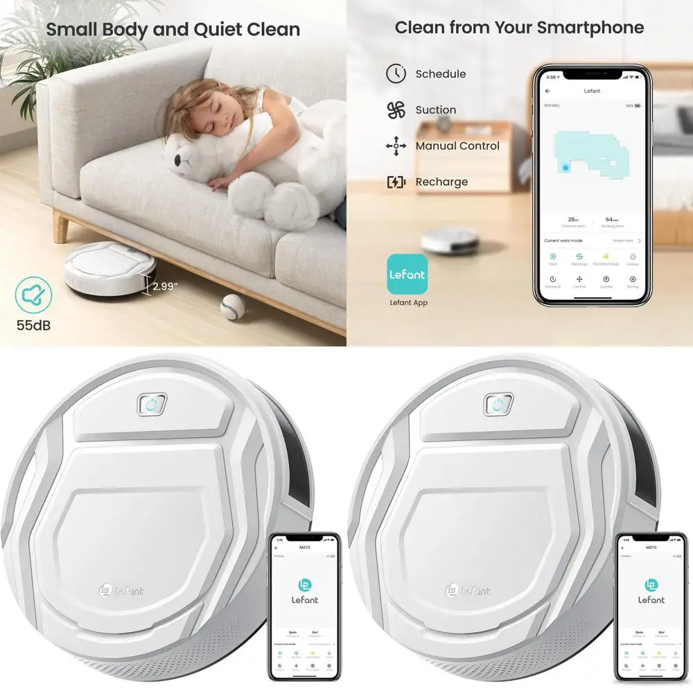 Высокомощный робот-пылесос с 120-минутным временем работы для шерсти животных и ежедневной уборки, с автоматической зарядкой, поддержкой Wi-Fi/Alexa
Высокомощный робот-пылесос с 120-минутным временем работы для шерсти животных и ежедневной уборки, с автоматической зарядкой, поддержкой Wi-Fi/Alexa