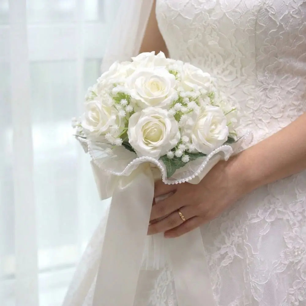 Baby's Breath Romantic Wedding Bouquets Artificial Silk Flowers Exquisite Bridal Bouquet Ribbon Pearl Lace White Rose Bouquet
Baby's Breath Romantic Wedding Bouquets Artificial Silk Flowers Exquisite Bridal Bouquet Ribbon Pearl Lace White Rose Bouquet