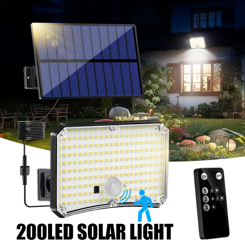 200 LED Solar Lights Outdoor 4 Working Modes Motion Sensor Floodlight Remote Controlfor 3 Modes IP65 Waterproof for Garden
200 LED Solar Lights Outdoor 4 Working Modes Motion Sensor Floodlight Remote Controlfor 3 Modes IP65 Waterproof for Garden