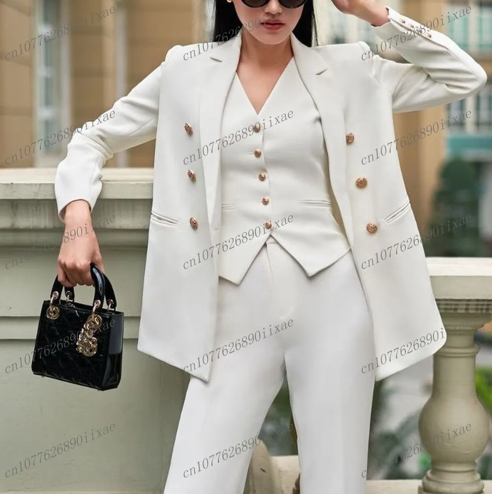 New Ivory Women Suits Lady Business Office Tuxedos Mother Wedding Party Formal Occasions Ladies 3 Piece Set Jacket Vest Pants
New Ivory Women Suits Lady Business Office Tuxedos Mother Wedding Party Formal Occasions Ladies 3 Piece Set Jacket Vest Pants
