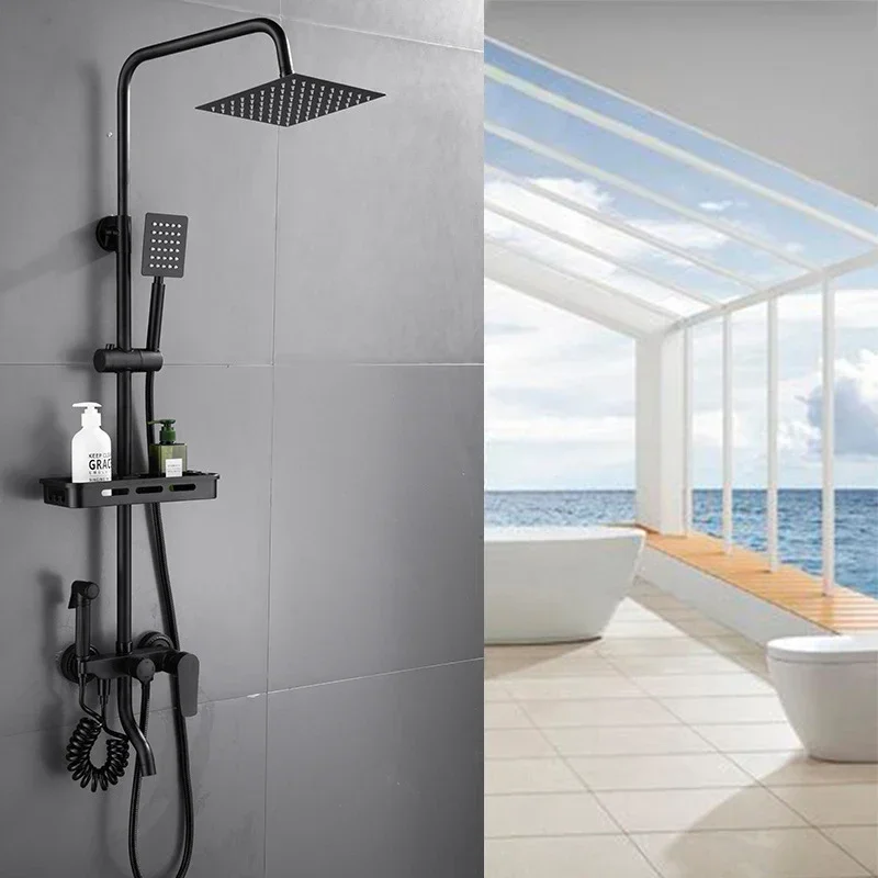 005 Factory Wholesale Modern Hot Sale Brass Body Matte Black Shower Set Bathroom Multi-function Rainfall Shower System Douche
005 Factory Wholesale Modern Hot Sale Brass Body Matte Black Shower Set Bathroom Multi-function Rainfall Shower System Douche