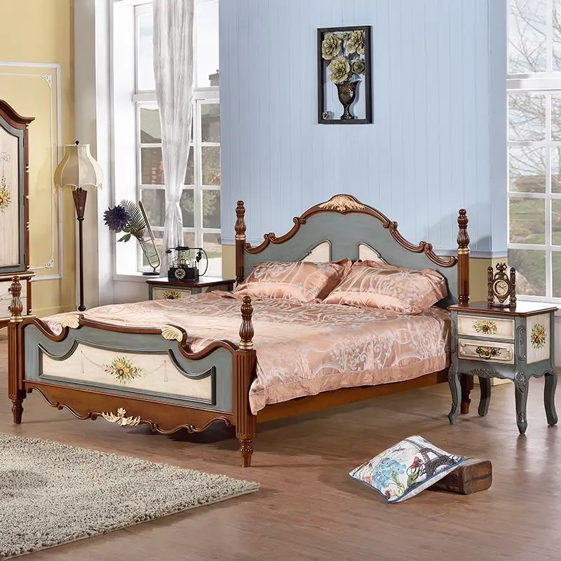 American rural pastoral painted solid wood bed double bed 1.5m 1.8m
American rural pastoral painted solid wood bed double bed 1.5m 1.8m