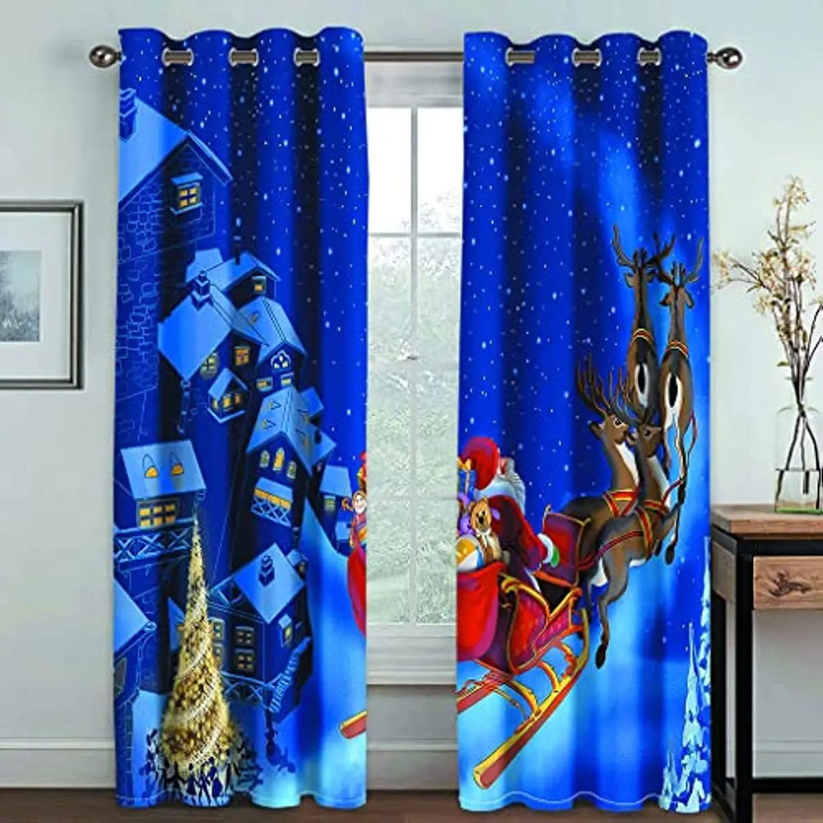 Santa Claus Christmas Decoration Christmas Blackout Curtains 3D Print Window Curtain Bedroom Living Room Decor Window Treatments
Santa Claus Christmas Decoration Christmas Blackout Curtains 3D Print Window Curtain Bedroom Living Room Decor Window Treatments