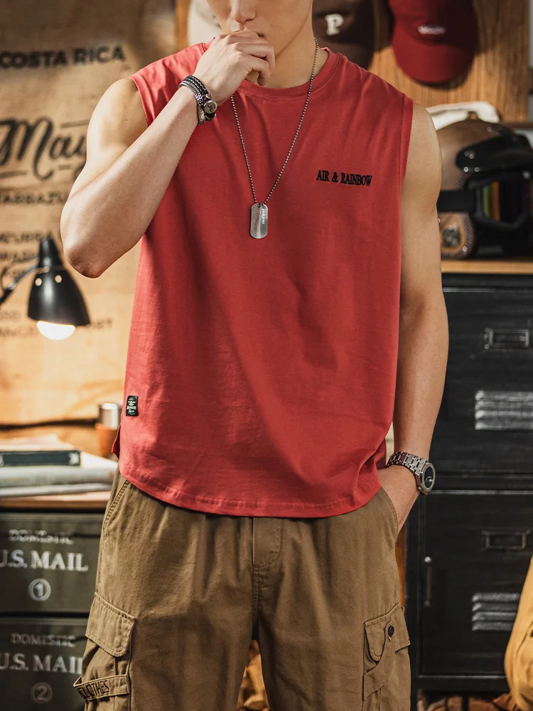 Bri Red Pure Cotton Svel T-irt Men Summer Fitn Sports Vest Embroidered American Retro oulder Pad T-irt
Bri Red Pure Cotton Svel T-irt Men Summer Fitn Sports Vest Embroidered American Retro oulder Pad T-irt