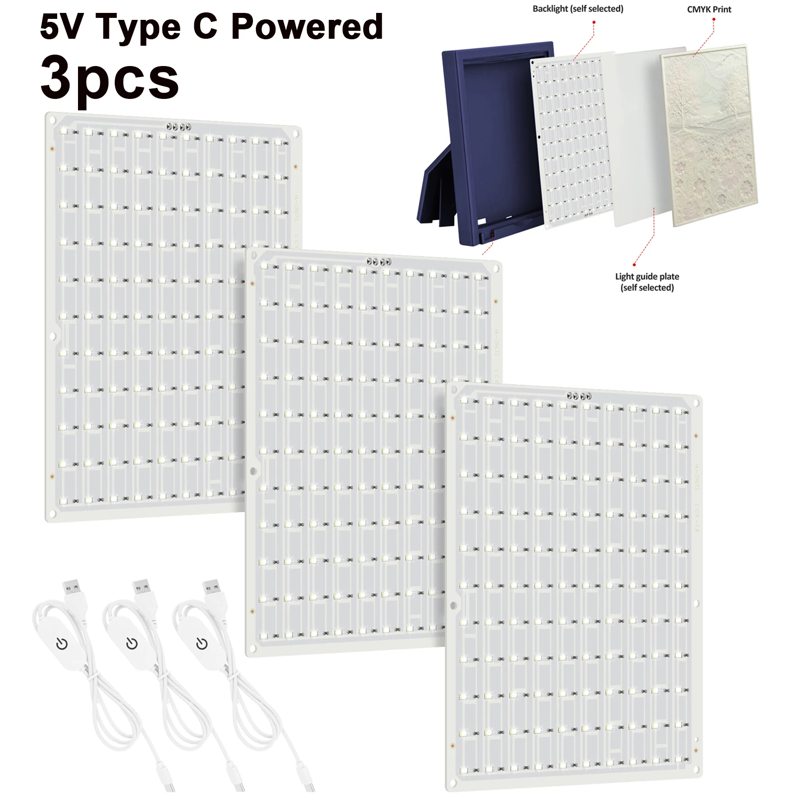 3pcs LED Backlight Board Kit for Makerworld Accessory 3D Printer Light DIY Hardware Model Spare Parts 5V Type-c Powered
3pcs LED Backlight Board Kit for Makerworld Accessory 3D Printer Light DIY Hardware Model Spare Parts 5V Type-c Powered