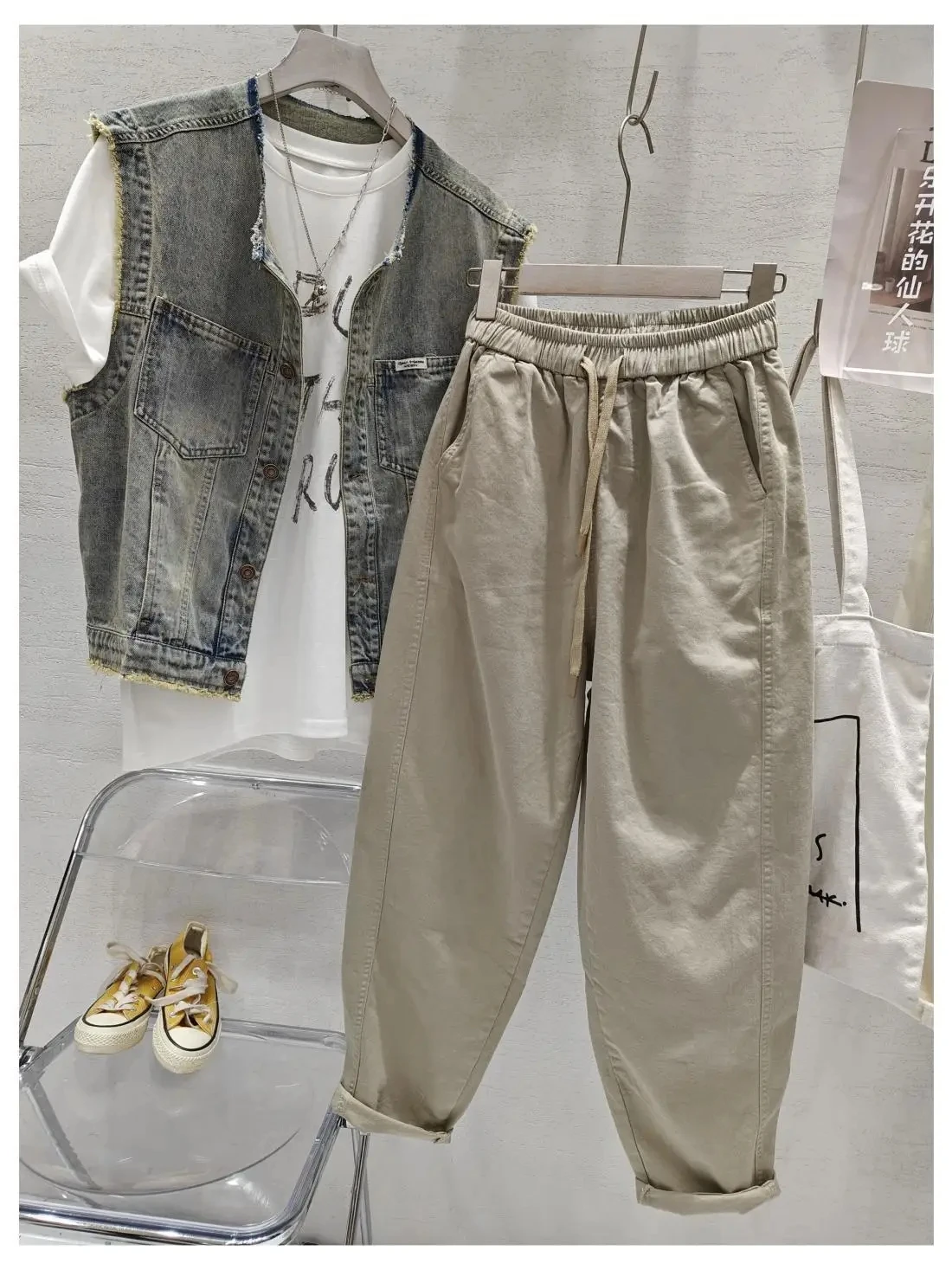 Simplicity Office Lady Summer Women Solid Pockets Elastic High Waist Drawstring Fashion Casual Loose Straight Haren Pants E8220
Simplicity Office Lady Summer Women Solid Pockets Elastic High Waist Drawstring Fashion Casual Loose Straight Haren Pants E8220