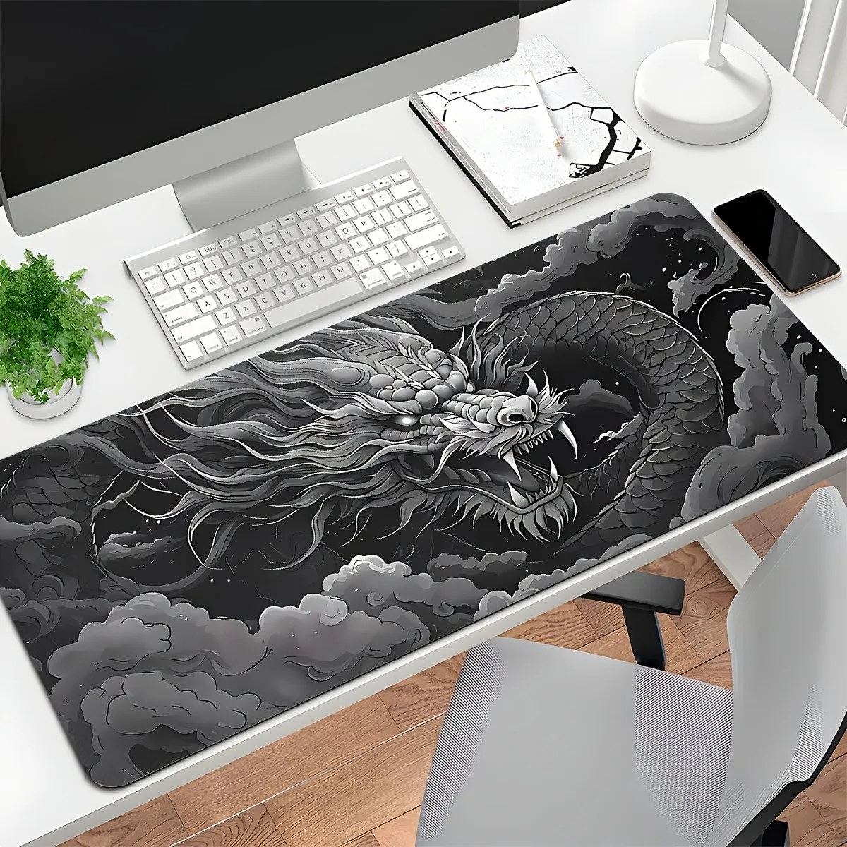 Smooth Gaming Mouse Pad Comfortable Rubber Base Non-Slip Washable Monochrome Dragon Cloud Computer Desk Workstation Decor
Smooth Gaming Mouse Pad Comfortable Rubber Base Non-Slip Washable Monochrome Dragon Cloud Computer Desk Workstation Decor