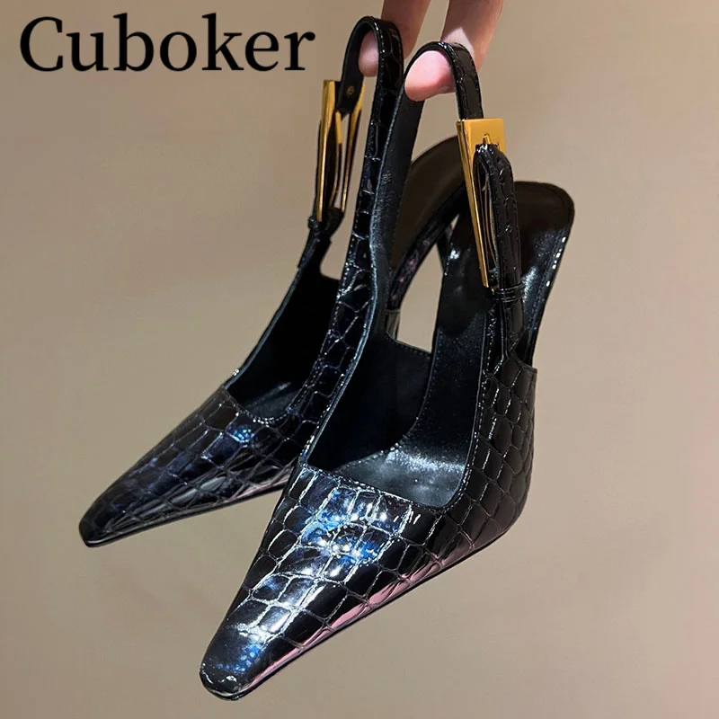 2024 Summer Pointed Toe Women Leather Serpentine Pumps Sexy Slingback Ladies Sandals Summer Party Dress Gold Heels Sandals Women
2024 Summer Pointed Toe Women Leather Serpentine Pumps Sexy Slingback Ladies Sandals Summer Party Dress Gold Heels Sandals Women