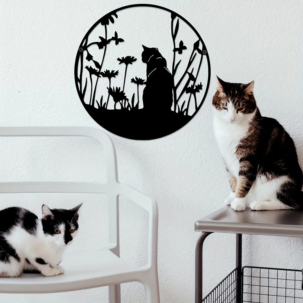 Metal Openwork Cat And Tree Statue Hanging Art Decor, Village Animal Landscape Hanging Ornament Garden Courtyard Wall Art Crafts
Metal Openwork Cat And Tree Statue Hanging Art Decor, Village Animal Landscape Hanging Ornament Garden Courtyard Wall Art Crafts