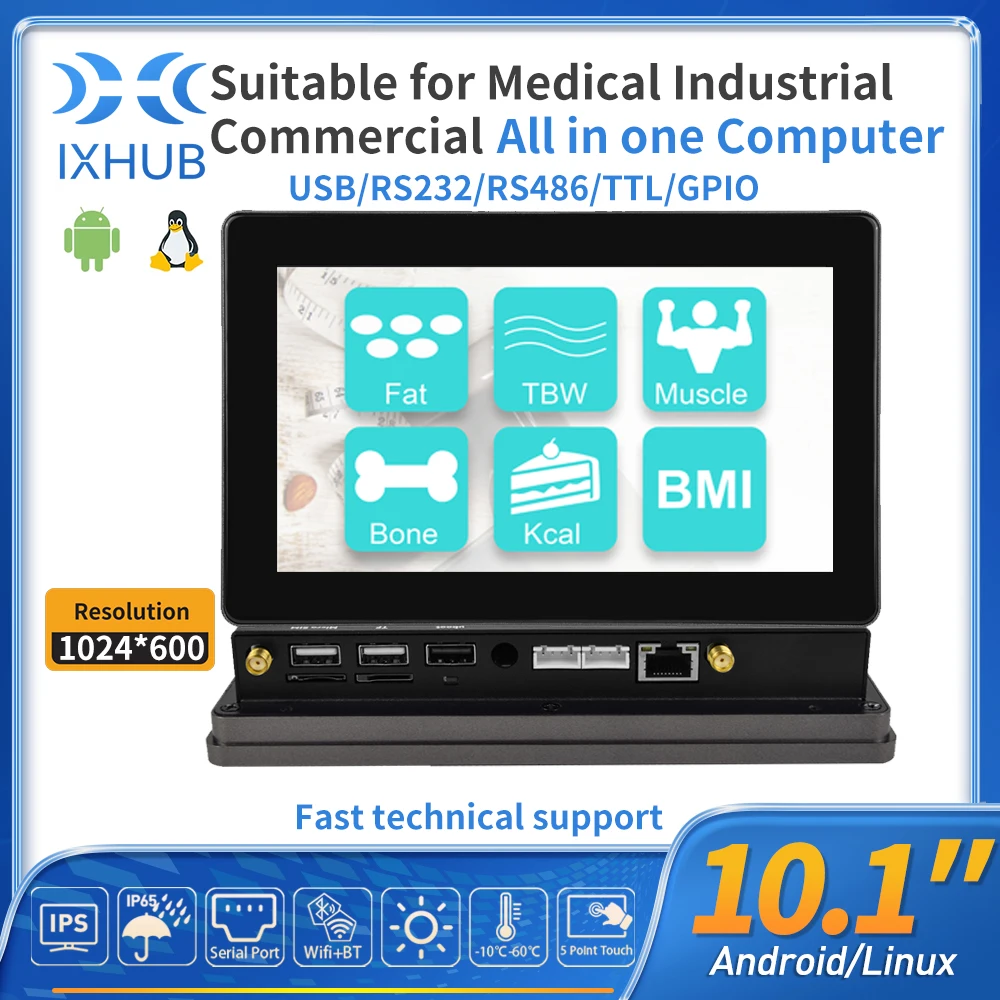 RS235/485 POE Port Computer 10.1" IP65 Industrial Embedded Tablet Panel Android Linux Ubuntu ALL in one PC HMI IPS Touch Screen
RS235/485 POE Port Computer 10.1" IP65 Industrial Embedded Tablet Panel Android Linux Ubuntu ALL in one PC HMI IPS Touch Screen