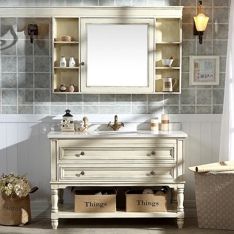 American bathroom cabinet combination solid wood floor-to-ceiling face wash basin toilet wash table rock slab bathroom cabinet
American bathroom cabinet combination solid wood floor-to-ceiling face wash basin toilet wash table rock slab bathroom cabinet