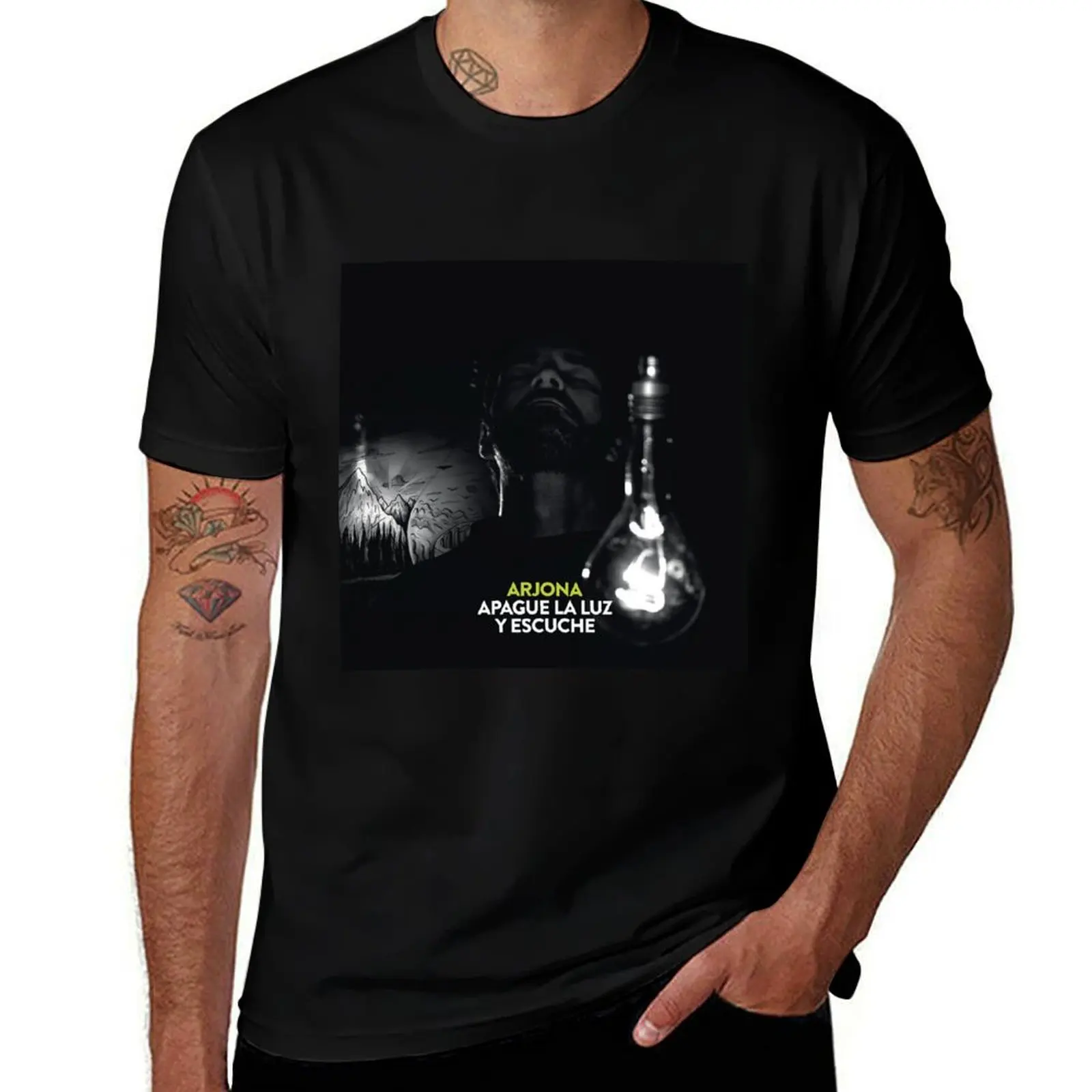 Ricardo Arjona apague la luz y escuche T-Shirt t shirt personalised black cotton t-shirt plain for man package
Ricardo Arjona apague la luz y escuche T-Shirt t shirt personalised black cotton t-shirt plain for man package