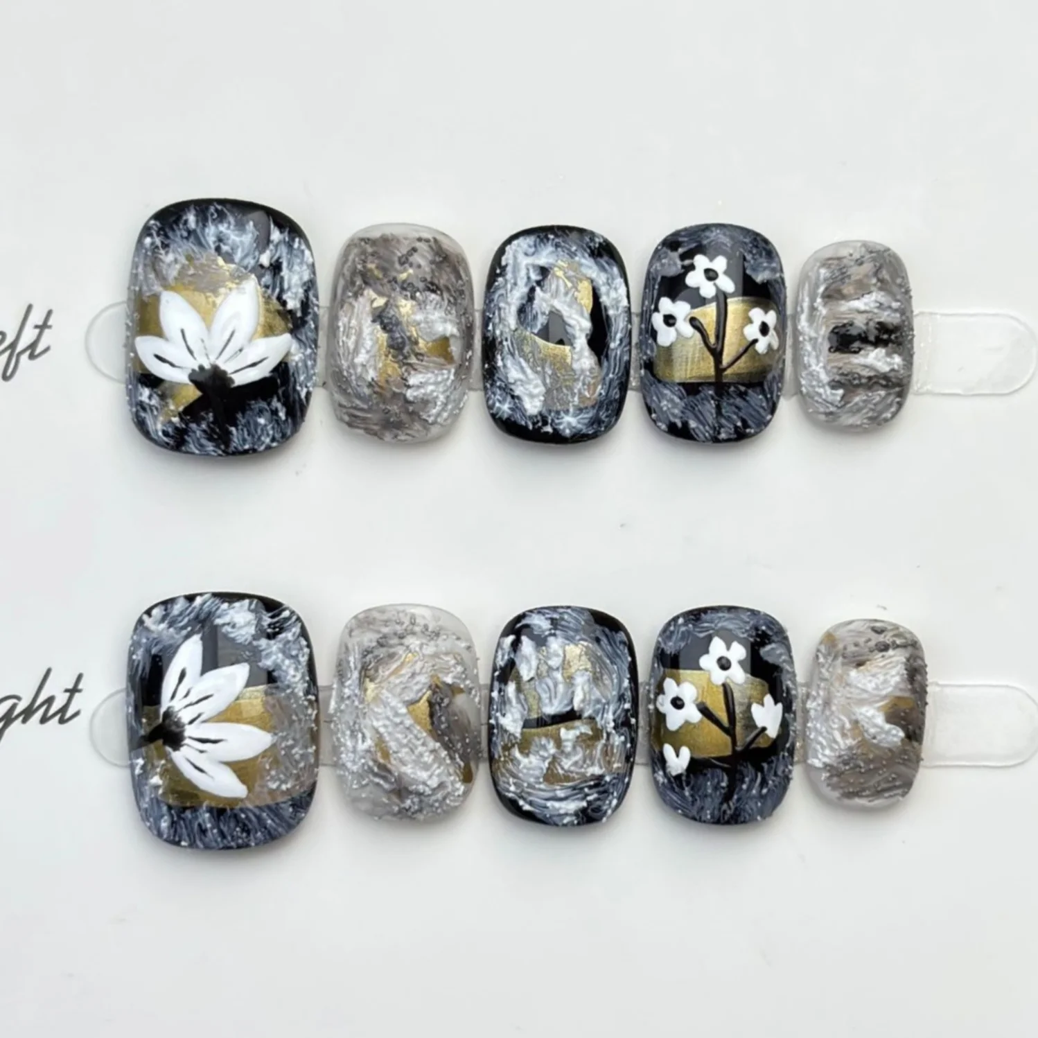 10pcs Handmade Press on Nails Flower Design Short False Nail Tips Wearable Square Round Press on Nails Glitter Smudge Manicure
10pcs Handmade Press on Nails Flower Design Short False Nail Tips Wearable Square Round Press on Nails Glitter Smudge Manicure