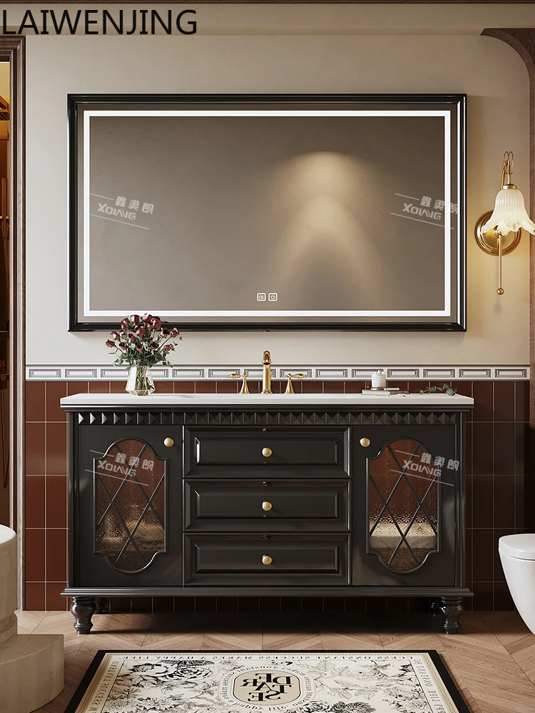 HLZ new retro bathroom cabinet combination floor-to-ceiling bathroom washbasin hand basin
HLZ new retro bathroom cabinet combination floor-to-ceiling bathroom washbasin hand basin