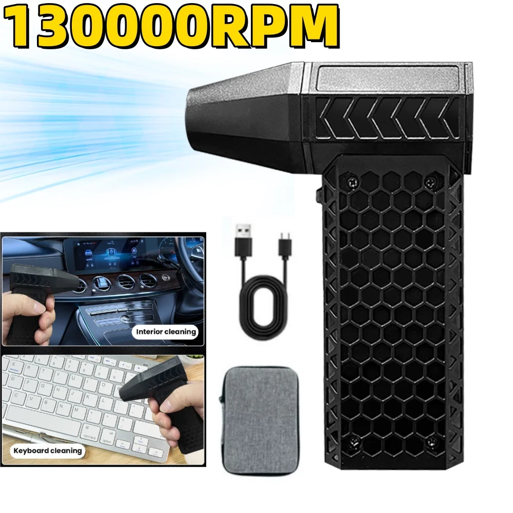130,000RPM Air Blower Turbo Jet Fan Electric Portable Fan Handheld Mini Dust Cleaner High Speed Duster Fascia Gun Cleaning Tool
130,000RPM Air Blower Turbo Jet Fan Electric Portable Fan Handheld Mini Dust Cleaner High Speed Duster Fascia Gun Cleaning Tool