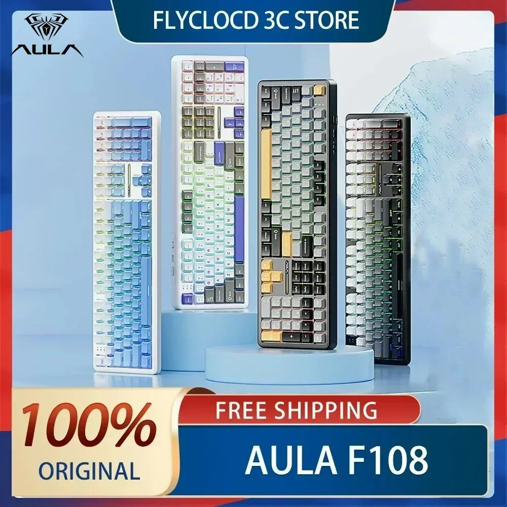E-sports Mechanical Keyboard Aula F108 RGB Gaming Keyboard 2.4G Wireless/Bluetooth/Wired 100% Layout Hifi Switch Hot Swap
E-sports Mechanical Keyboard Aula F108 RGB Gaming Keyboard 2.4G Wireless/Bluetooth/Wired 100% Layout Hifi Switch Hot Swap