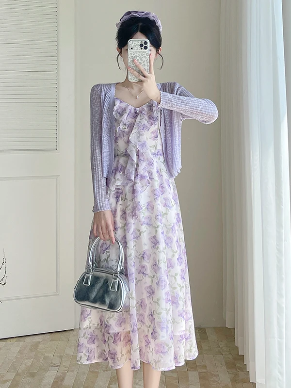 Summer Women's Floral Print Knitted Crop Top And Skirt Set Tea Break Slimming Effect Casual Style Lightweight Polyester
Summer Women's Floral Print Knitted Crop Top And Skirt Set Tea Break Slimming Effect Casual Style Lightweight Polyester