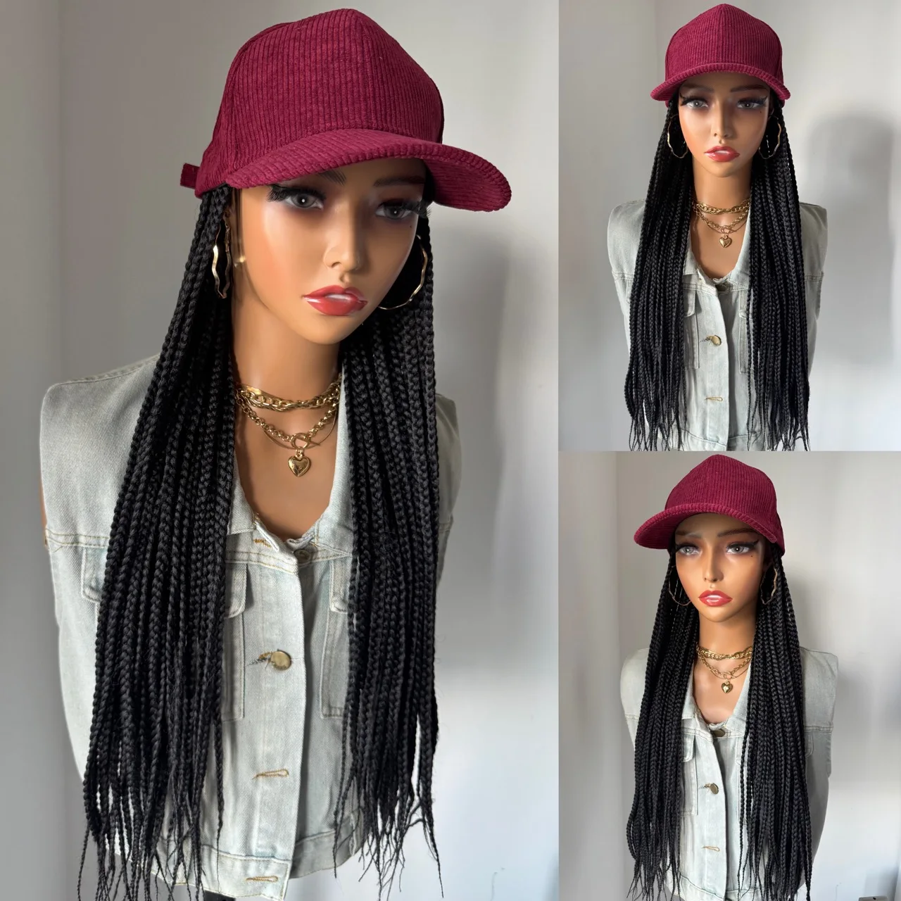 24Inch Extra long Black Box Braided Synthetic Wigs With Rhinestone Decor Adjustable Hat Cap Braiding Hair Extensions Wigs
24Inch Extra long Black Box Braided Synthetic Wigs With Rhinestone Decor Adjustable Hat Cap Braiding Hair Extensions Wigs