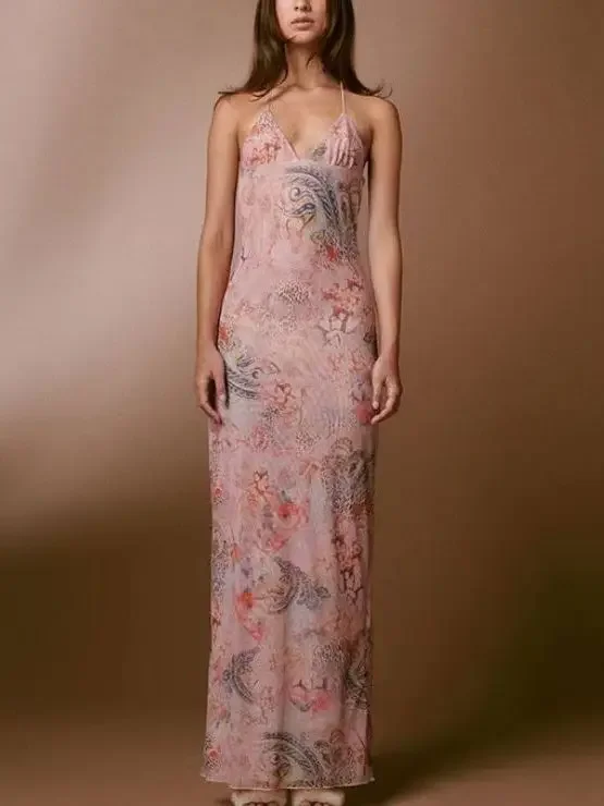 Chic Butterfly Print Sling Backless Maxi Dress Sexy Spaghetti Straps Halter V Neck Slim Long Robe Summer Female Party Vestidos
Chic Butterfly Print Sling Backless Maxi Dress Sexy Spaghetti Straps Halter V Neck Slim Long Robe Summer Female Party Vestidos