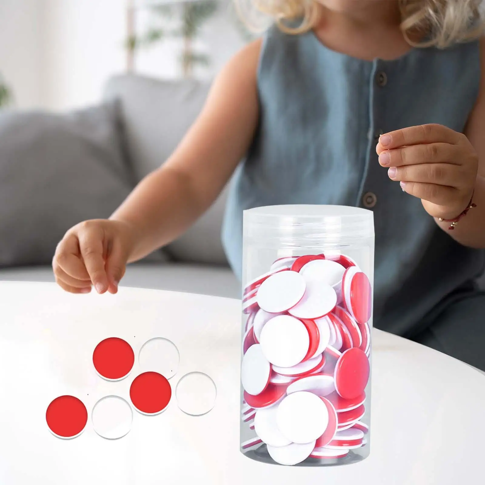 100 Pieces Bingo Chip Learning Counters Teaching Aids Portable Counting Discs Markers Two Color Counters for Game Home Party
100 Pieces Bingo Chip Learning Counters Teaching Aids Portable Counting Discs Markers Two Color Counters for Game Home Party