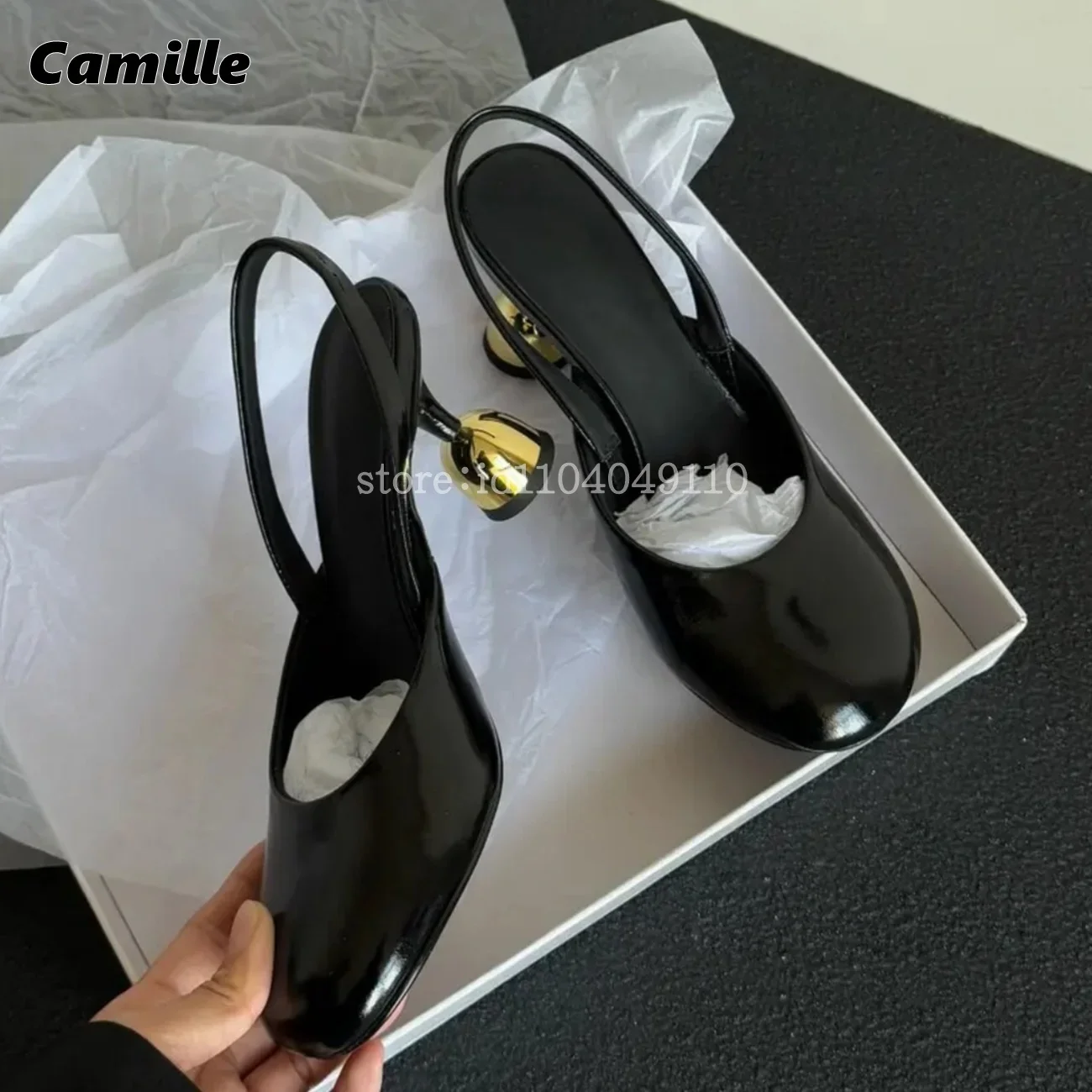 Sheepskin Sole Back Strap Metal Heel Shallow Sandals First Layer Cowhide Slip On Sexy High Heels Size 35-40 Luxury Party Shoes
Sheepskin Sole Back Strap Metal Heel Shallow Sandals First Layer Cowhide Slip On Sexy High Heels Size 35-40 Luxury Party Shoes