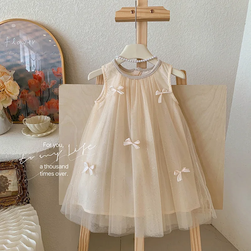 2024Summer Children's Sleeveless Three-Dimensional Bow Tulle Skirt Princess Dress Baby Girl Sweet Dress
2024Summer Children's Sleeveless Three-Dimensional Bow Tulle Skirt Princess Dress Baby Girl Sweet Dress