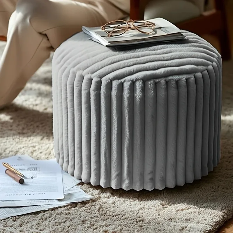 Striped Fabric Storage Stool Cover, Faux Rabbit Fur Ottoman Bench with Hidden Storage for Living Room Bedroom Vanity
Striped Fabric Storage Stool Cover, Faux Rabbit Fur Ottoman Bench with Hidden Storage for Living Room Bedroom Vanity