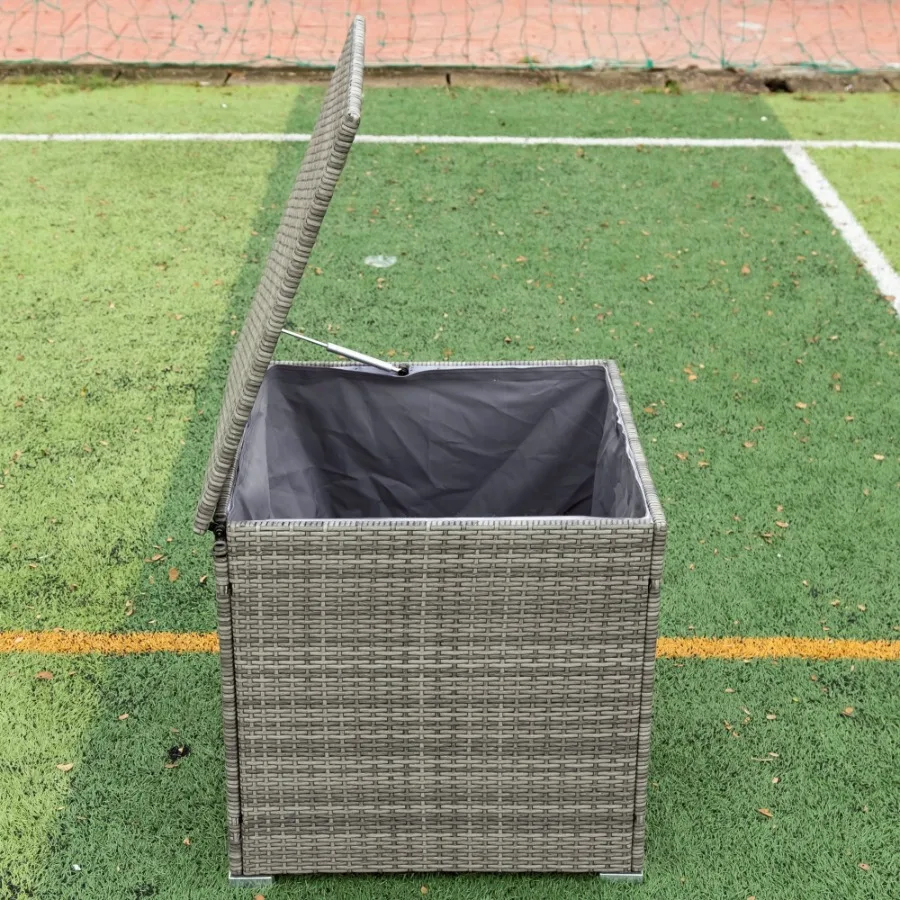 4 Piece Patio Sectional Wicker Rattan Outdoor Furniture Sofa Set with Storage Box Grey
4 Piece Patio Sectional Wicker Rattan Outdoor Furniture Sofa Set with Storage Box Grey
