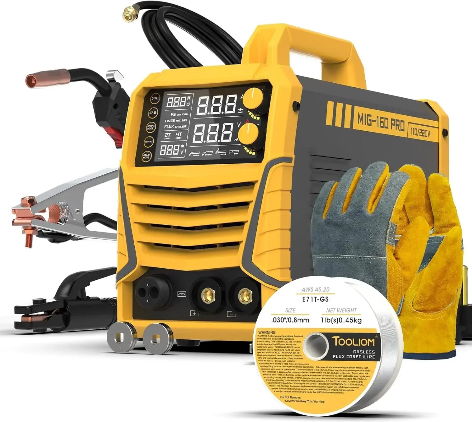 Mig Welder 4 In 1 Gas Flux Core Stick Lift Tig Welding Machine 110 220v Dual Voltage Igbt Dc Inverter Lcd Display
Mig Welder 4 In 1 Gas Flux Core Stick Lift Tig Welding Machine 110 220v Dual Voltage Igbt Dc Inverter Lcd Display