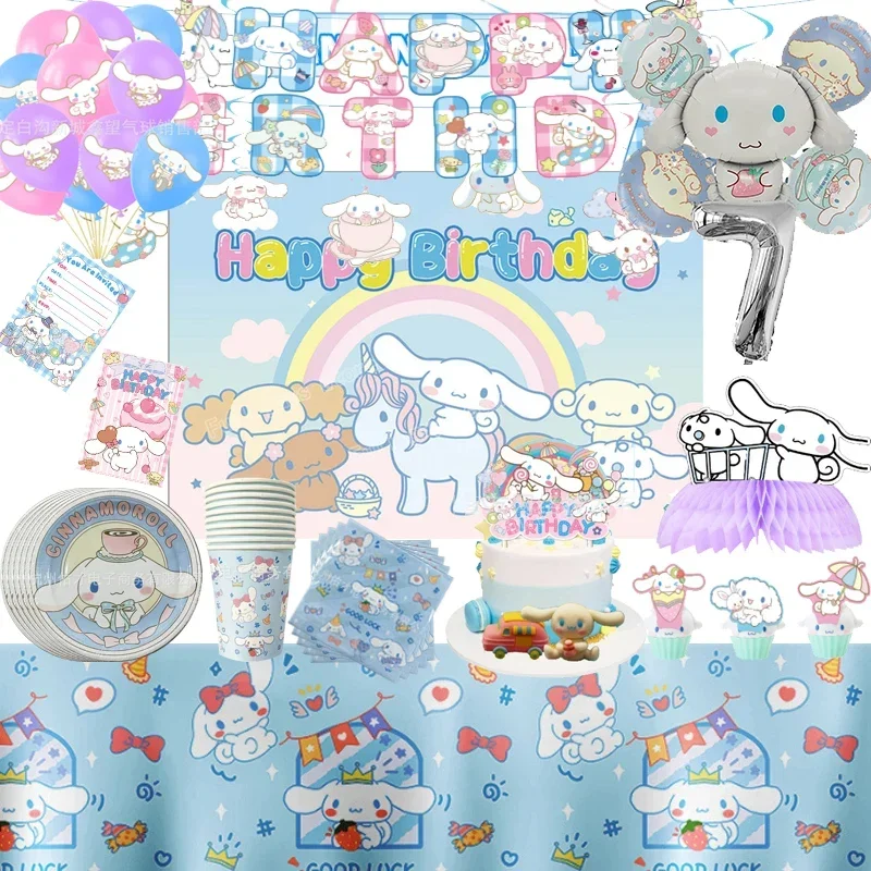 Sanrio Cinnamoroll Birthday Party Decoration Tableware Paper Plate Tablecloth Banner Balloons Tissues Baby Shower Decor Supplies
Sanrio Cinnamoroll Birthday Party Decoration Tableware Paper Plate Tablecloth Banner Balloons Tissues Baby Shower Decor Supplies