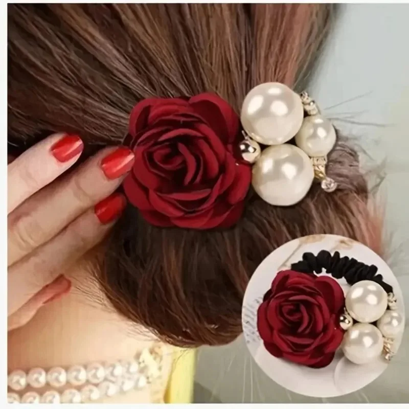 6pcs/set Hair Ties Faux Pearl Fabric Rose Flower Scrunchie Wide Rubber Band Hair Cord Hair Elasticity Accessories
6pcs/set Hair Ties Faux Pearl Fabric Rose Flower Scrunchie Wide Rubber Band Hair Cord Hair Elasticity Accessories