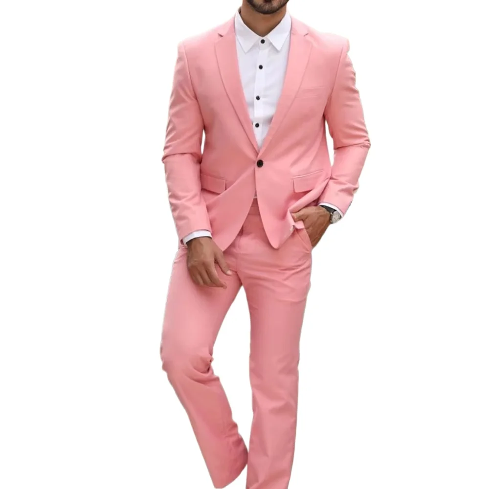 Single Breasted Men's Suits 2 Pieces Jacket Pants Wedding Prom Tuxedo Chic Dinner Part Male Clothing
Single Breasted Men's Suits 2 Pieces Jacket Pants Wedding Prom Tuxedo Chic Dinner Part Male Clothing