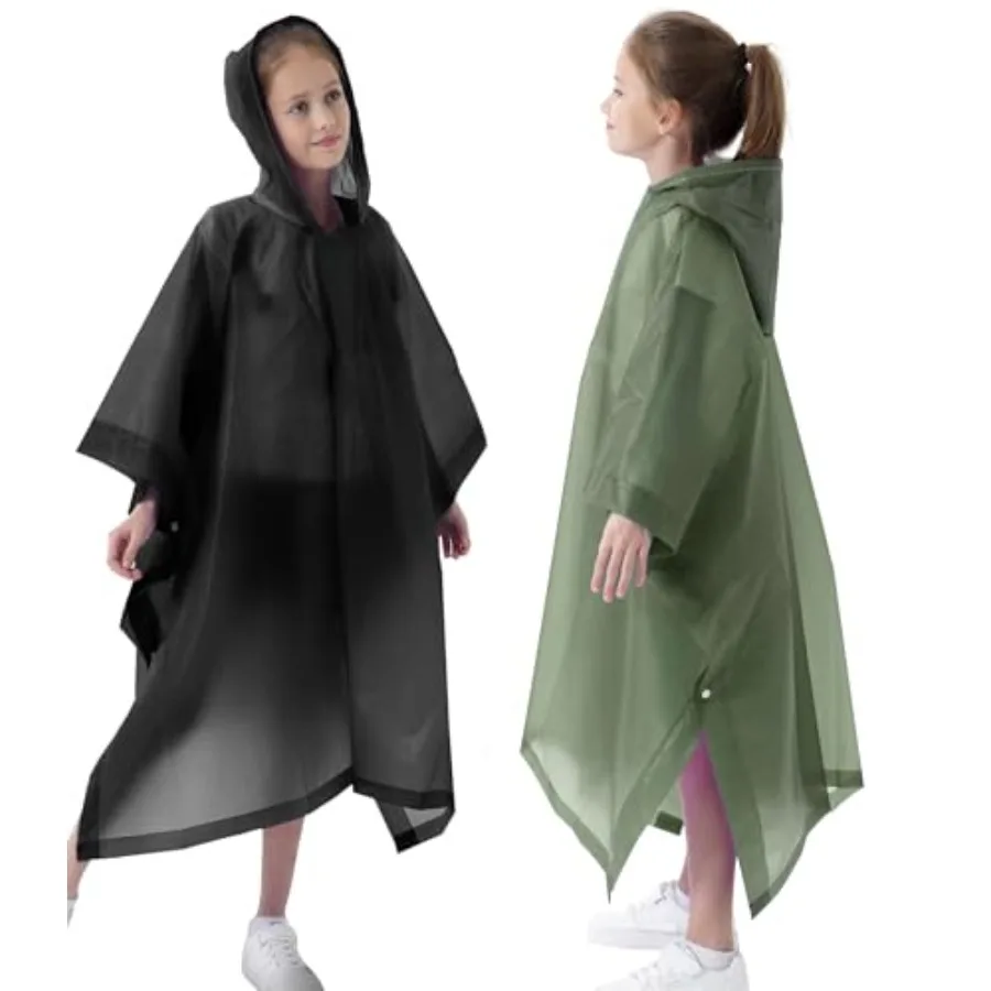 Rain Poncho for 2 Pack Waterproof Reusable EVA Raincoat One Size Rain Jackets for,Boys and Girls
Rain Poncho for 2 Pack Waterproof Reusable EVA Raincoat One Size Rain Jackets for,Boys and Girls